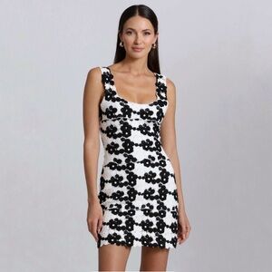 Avec Les Filles Monochrome Floral Mini Dress